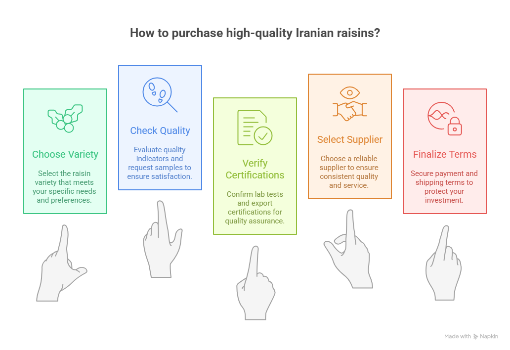 How can buyers purchase high-quality Iranian raisins?