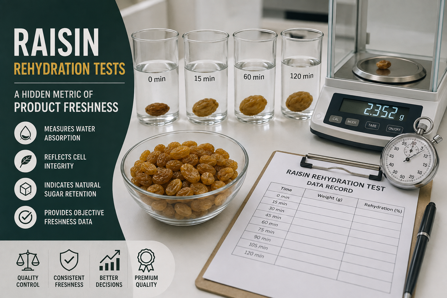 Raisin Rehydration Tests: A Hidden Metric of Product Freshness